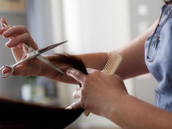 Hair Stylist Cutting Hair
